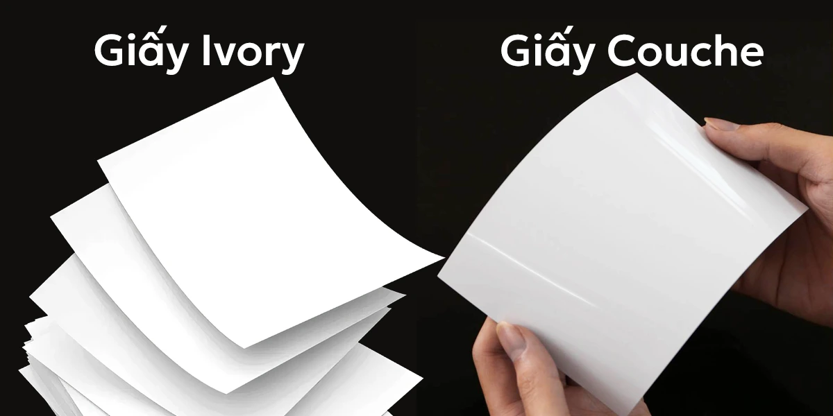 So sánh giấy Ivory và giấy Couche