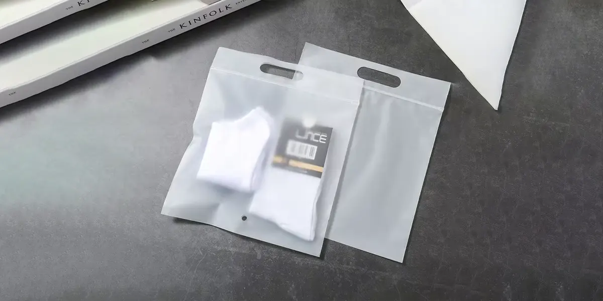 túi zipper chỉ trắng đựng quần áo