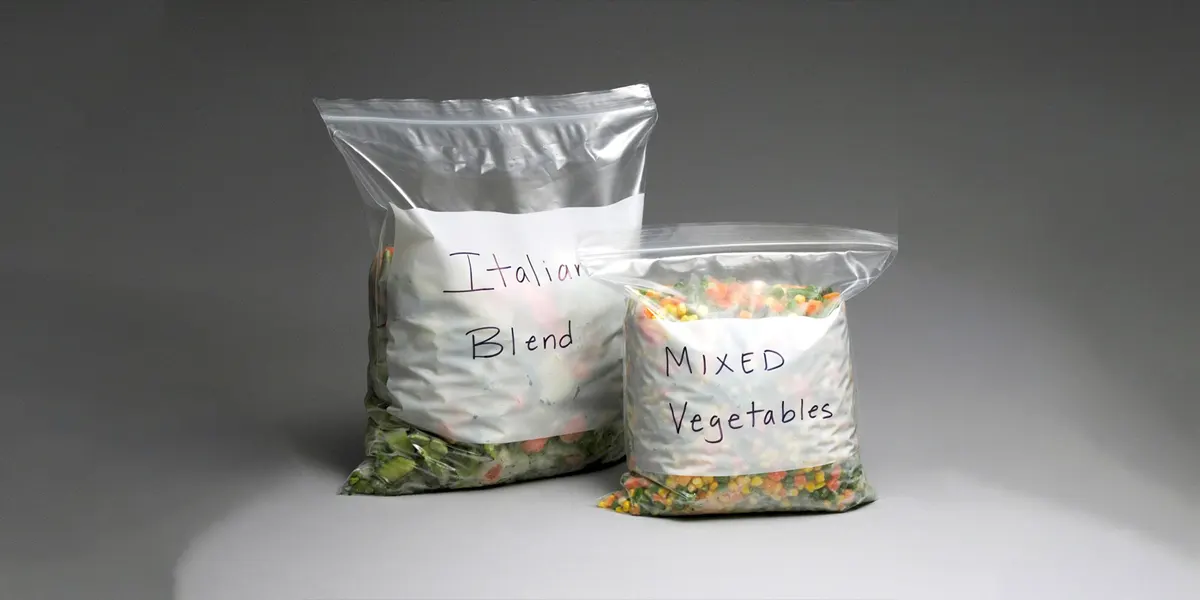 túi zipper chỉ trắng đựng thực phẩm