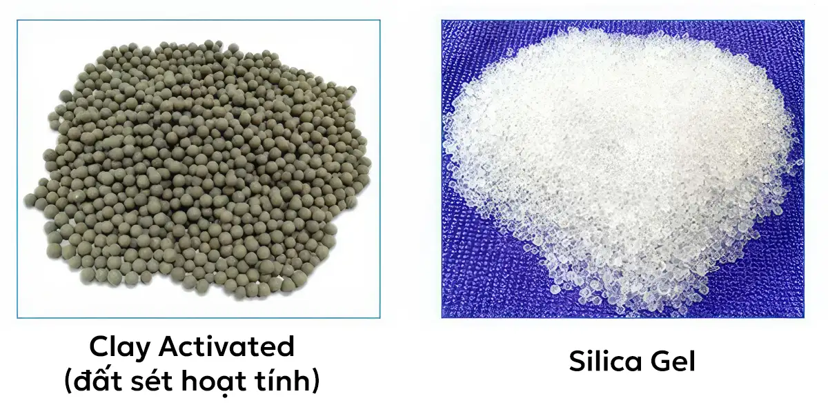 So sánh giữa túi chống ẩm Silica Gel với Clay Desiccant
